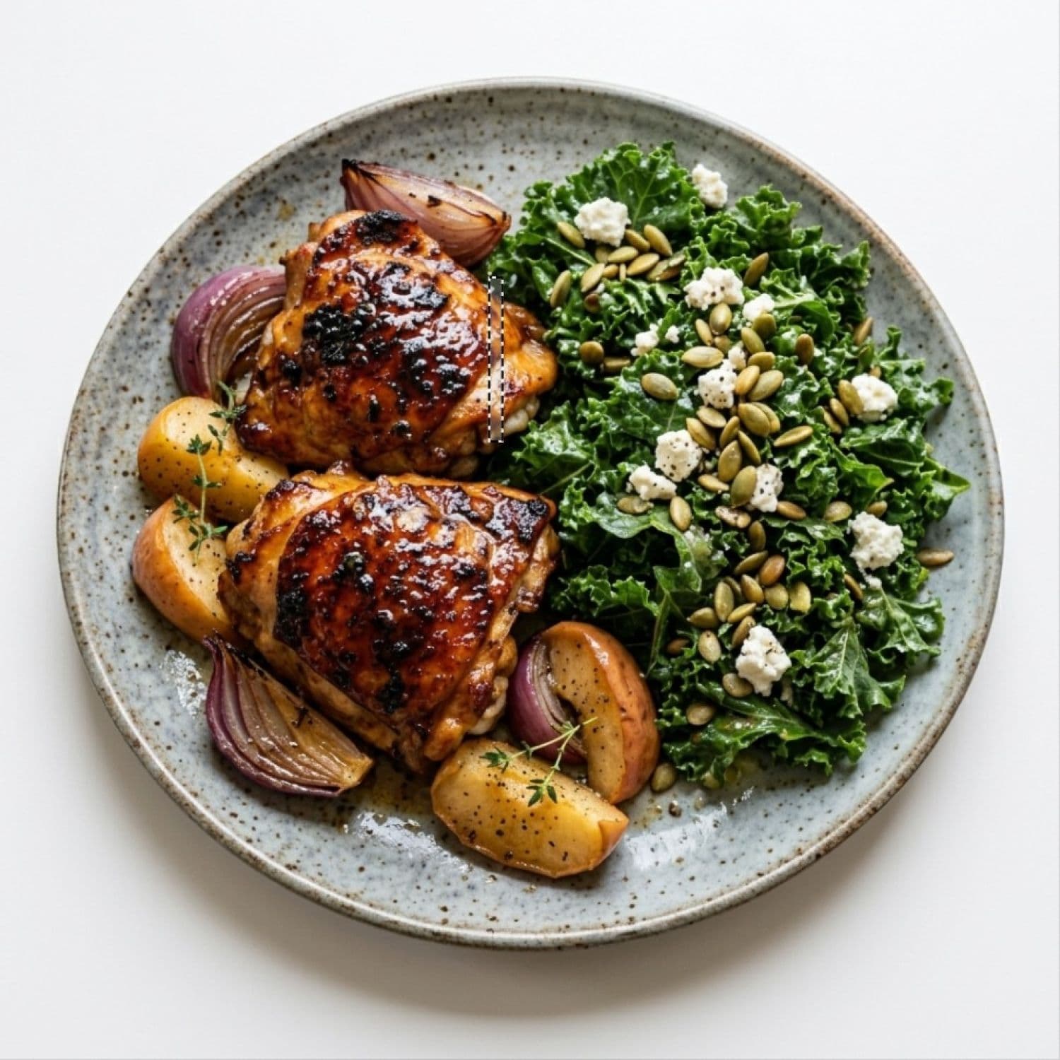 Apple-Braised Chicken with Fall Kale Salad
